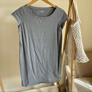 Eileen Fisher Organic Rounded Hem Tshirt Dress in Gray - Petite Small